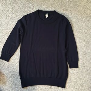 JCrew Sweater Navy 3/4 length sleeve